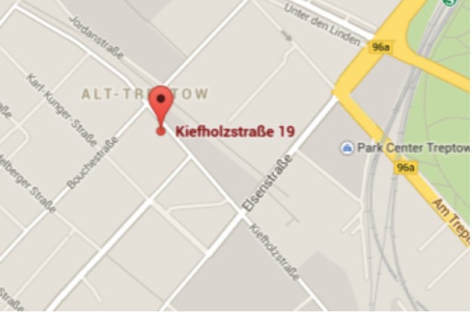 Map: Kiefholzstraße 19, Berlin Treptow